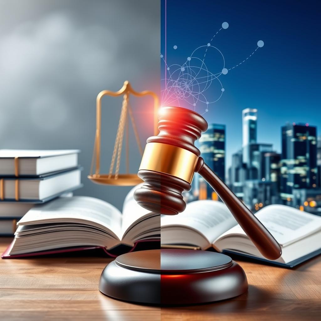 Representação visual do impacto da legislação em um diagrama com engrenagens empresariais.